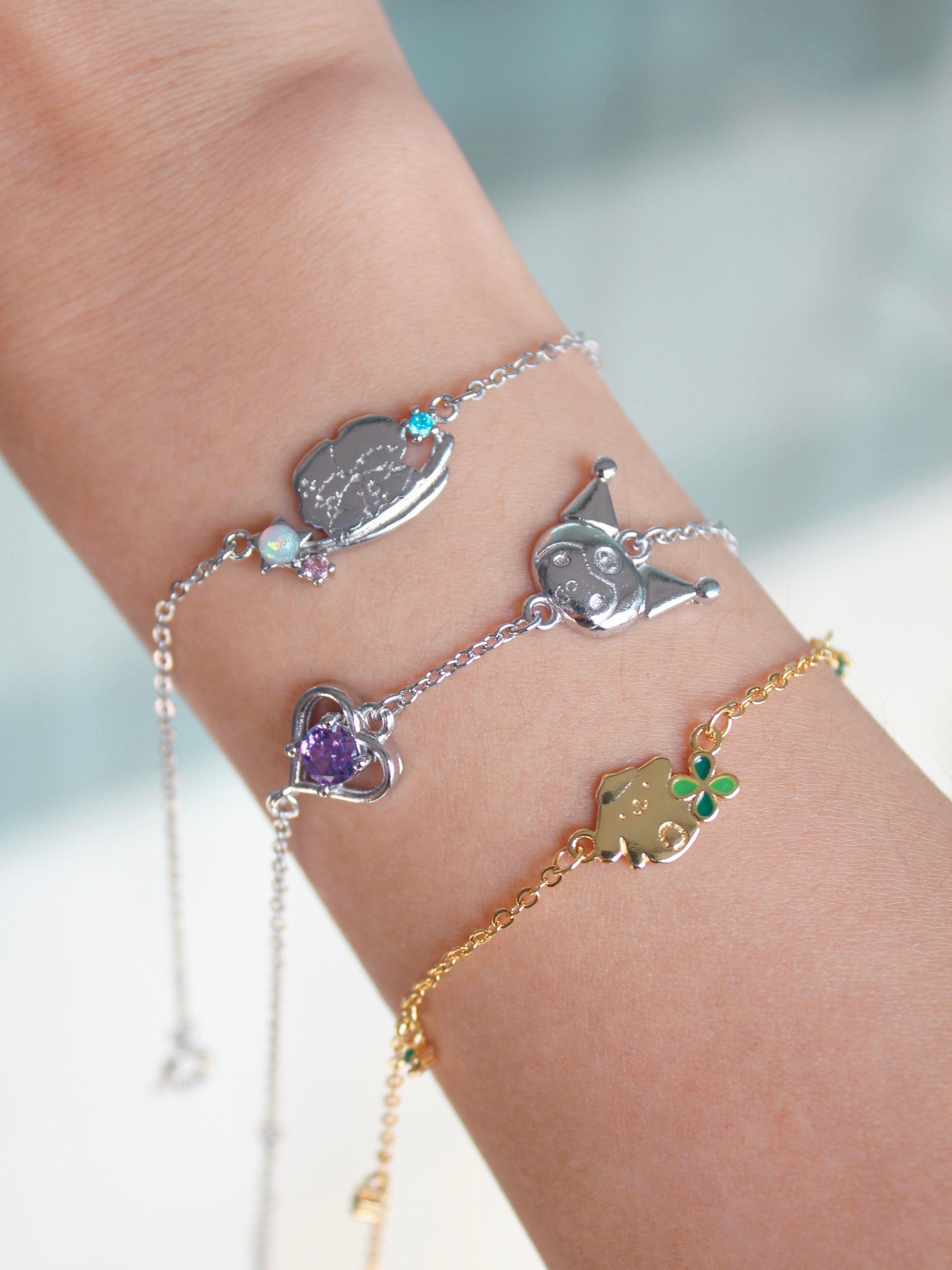 Kuromi Amethyst Bracelet