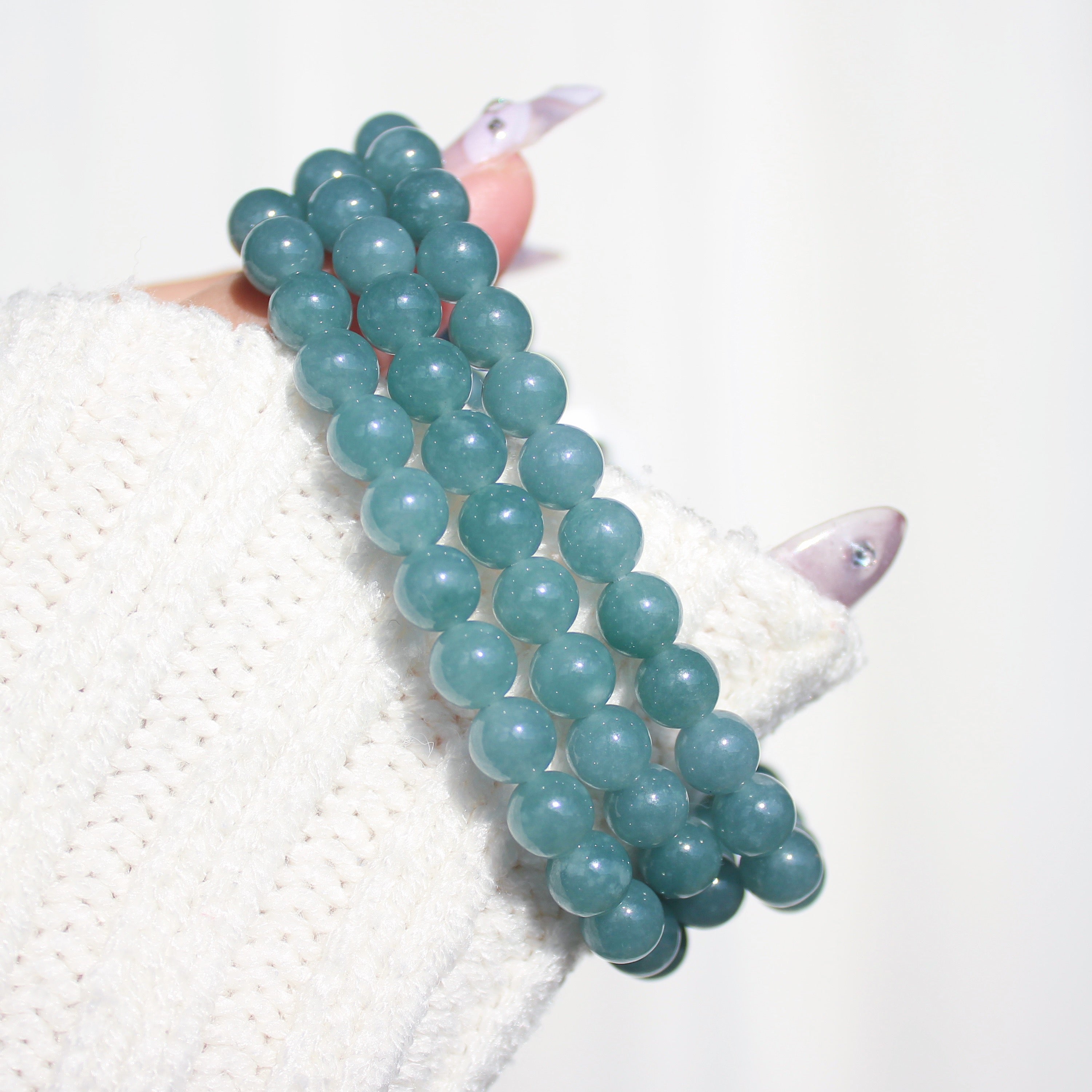 Premium Blue Water Jadeite Bracelet