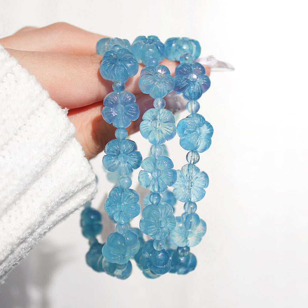 Collector's Aquamarine Flower Bracelet