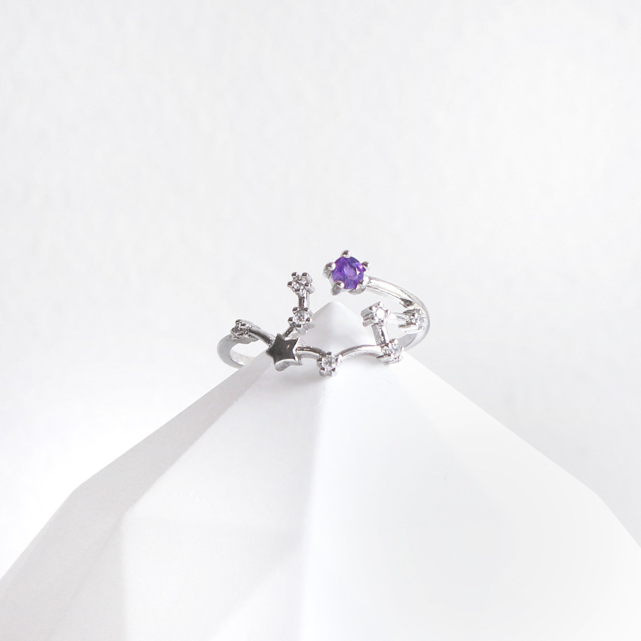 Amethyst Aquarius Constellation Ring
