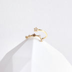 Clear Quartz Aries Constellation Ring