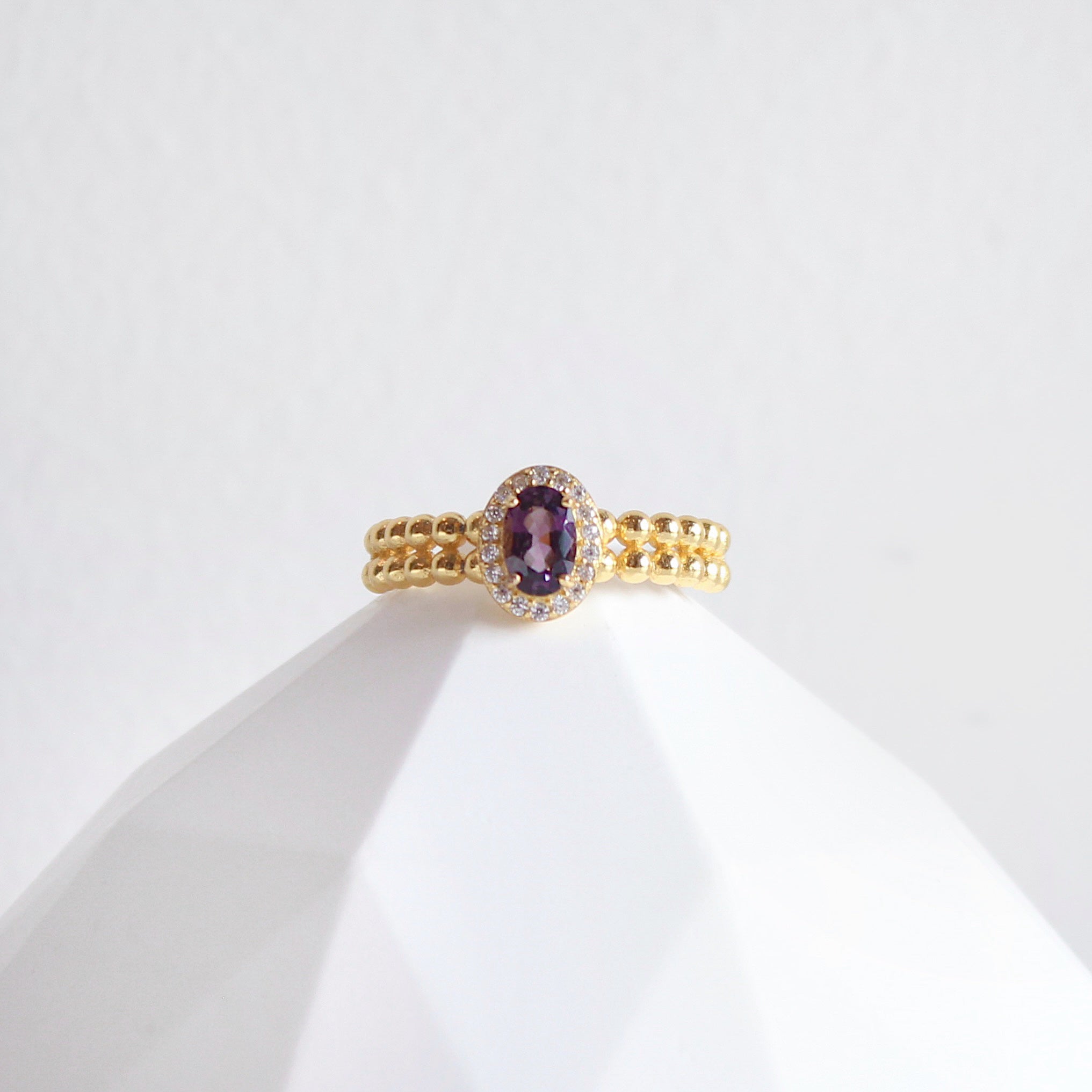 Purple Spinel	Double Mirror Ring