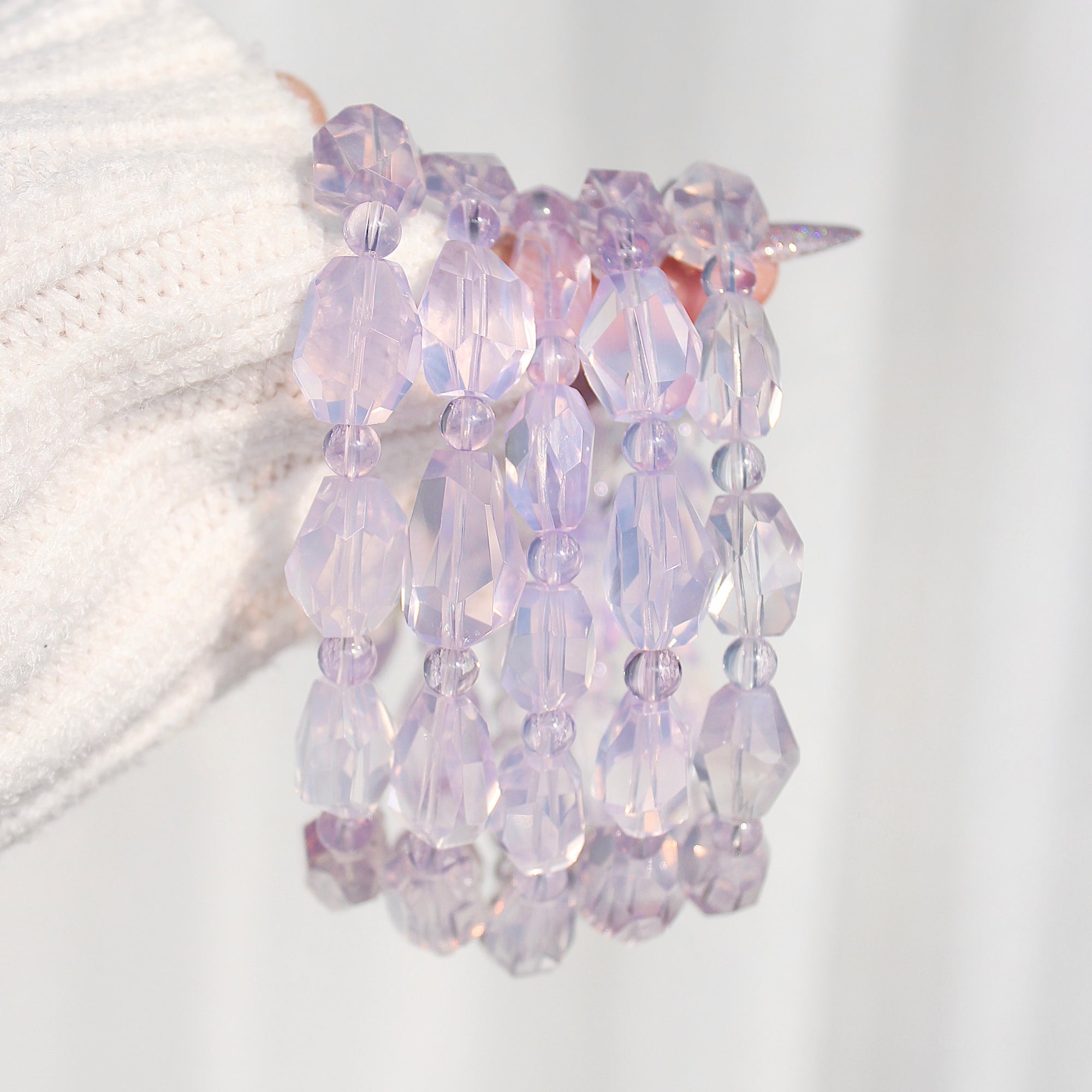 Collector's Lavender Moon Quartz Freeform Bracelet