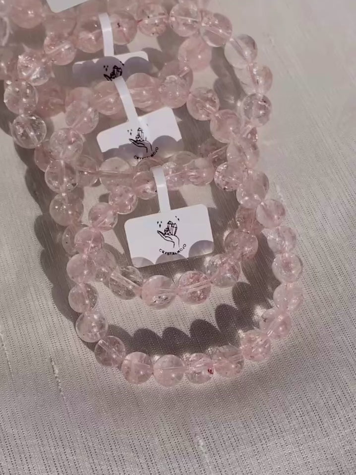 Collector's Pink Lemurian Quartz Bracelet