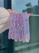 Load and play video in Gallery viewer, Collector&#39;s Lavender Moon Quartz Faceted Abacus Bracelet
