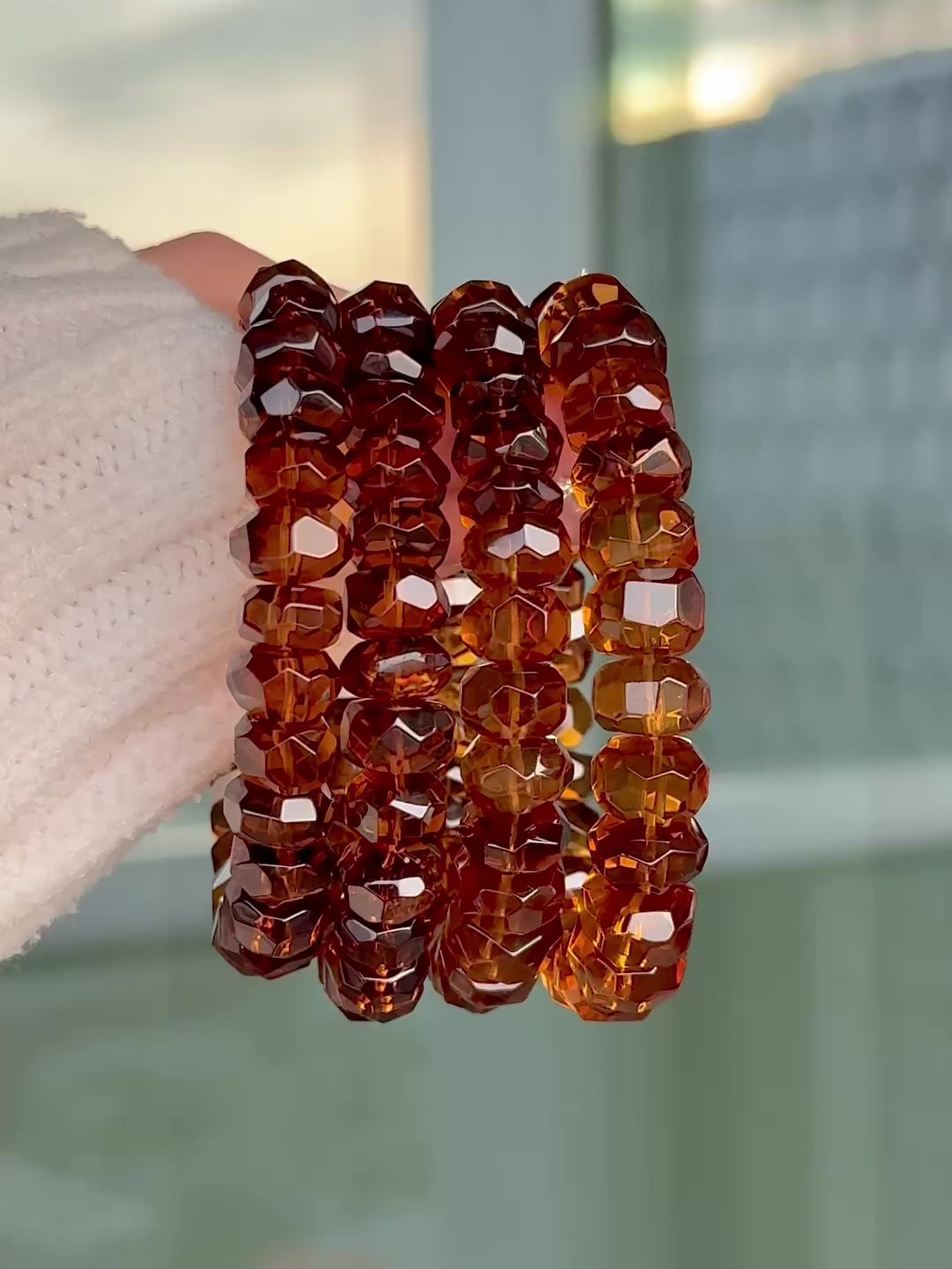 Ultra Collector's Whisky Citrine Faceted Abacus Bracelet