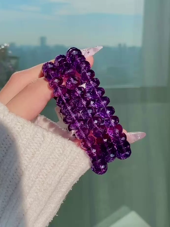 Collector's Faceted Abacus Amethyst Bracelet