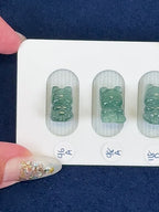 Grade A Burmese Jadeite Fortune Cat Bead