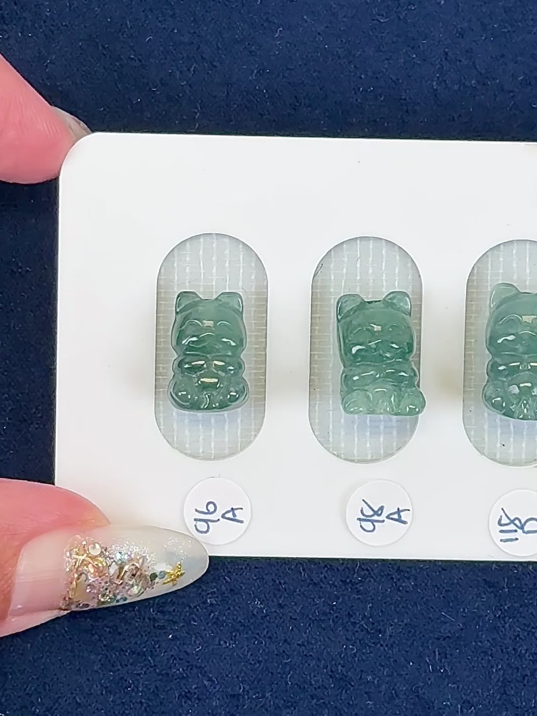 Grade A Burmese Jadeite Fortune Cat Bead