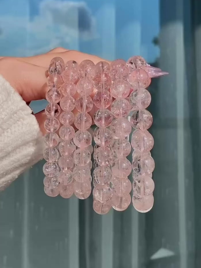Collector's Pink Lemurian Quartz Bracelet