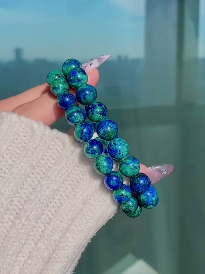 Extra Premium Azurite Chrysocolla Bracelet