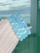 Load and play video in Gallery viewer, Baby Blue Satin Spar Bracelet
