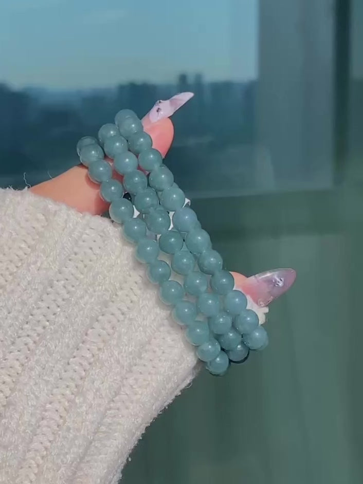 Premium Blue Water Jadeite Bracelet