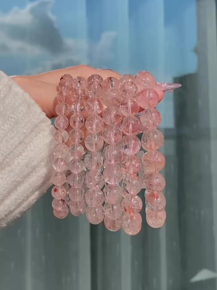 Ultra Collector's Pink Lemurian Quartz Bracelet