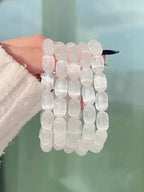 Selenite Satin Spar Barrel Bracelet