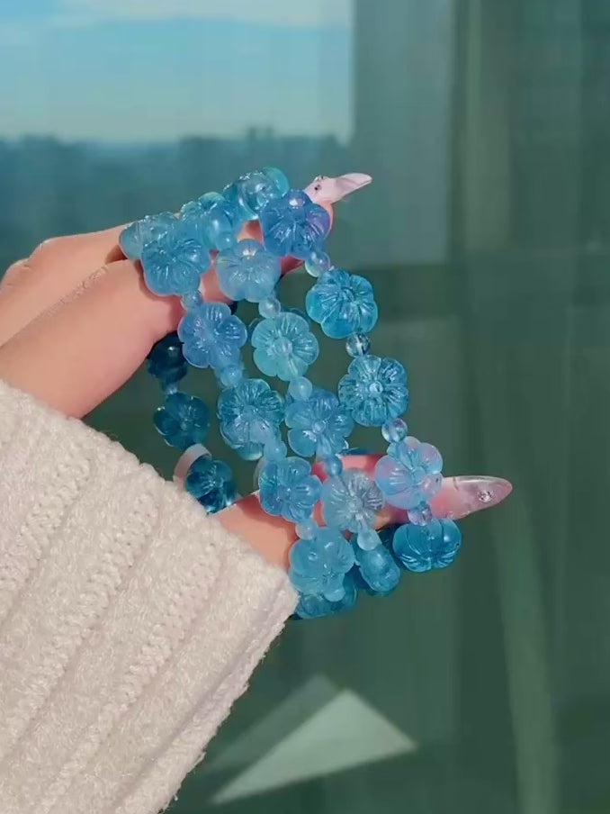 Collector's Aquamarine Flower Bracelet