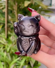 Load and play video in Gallery viewer, Silver Obsidian Fortune Cat

