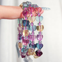 Load image into Gallery viewer, Rainbow Fluorite Heart Bracelet
