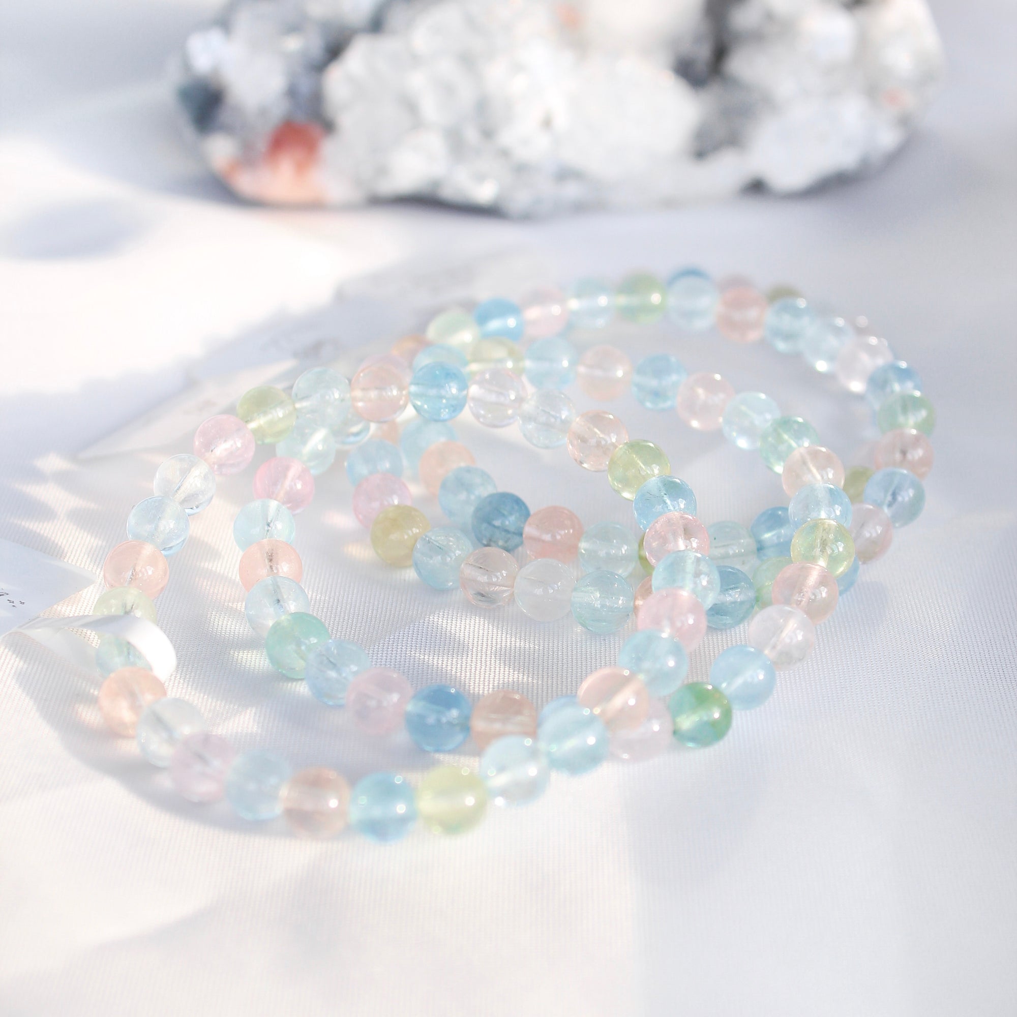 Extra Premium Glassy Morganite Bracelet
