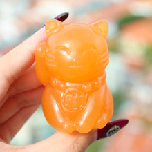 Load image into Gallery viewer, Orange Calcite Fortune Cat
