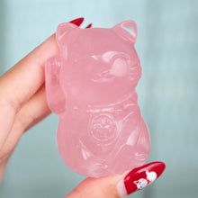 Load image into Gallery viewer, Rose Quartz Fortune Cat
