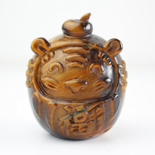 Load image into Gallery viewer, Yellow Tiger&#39;s Eye Tiger Daruma

