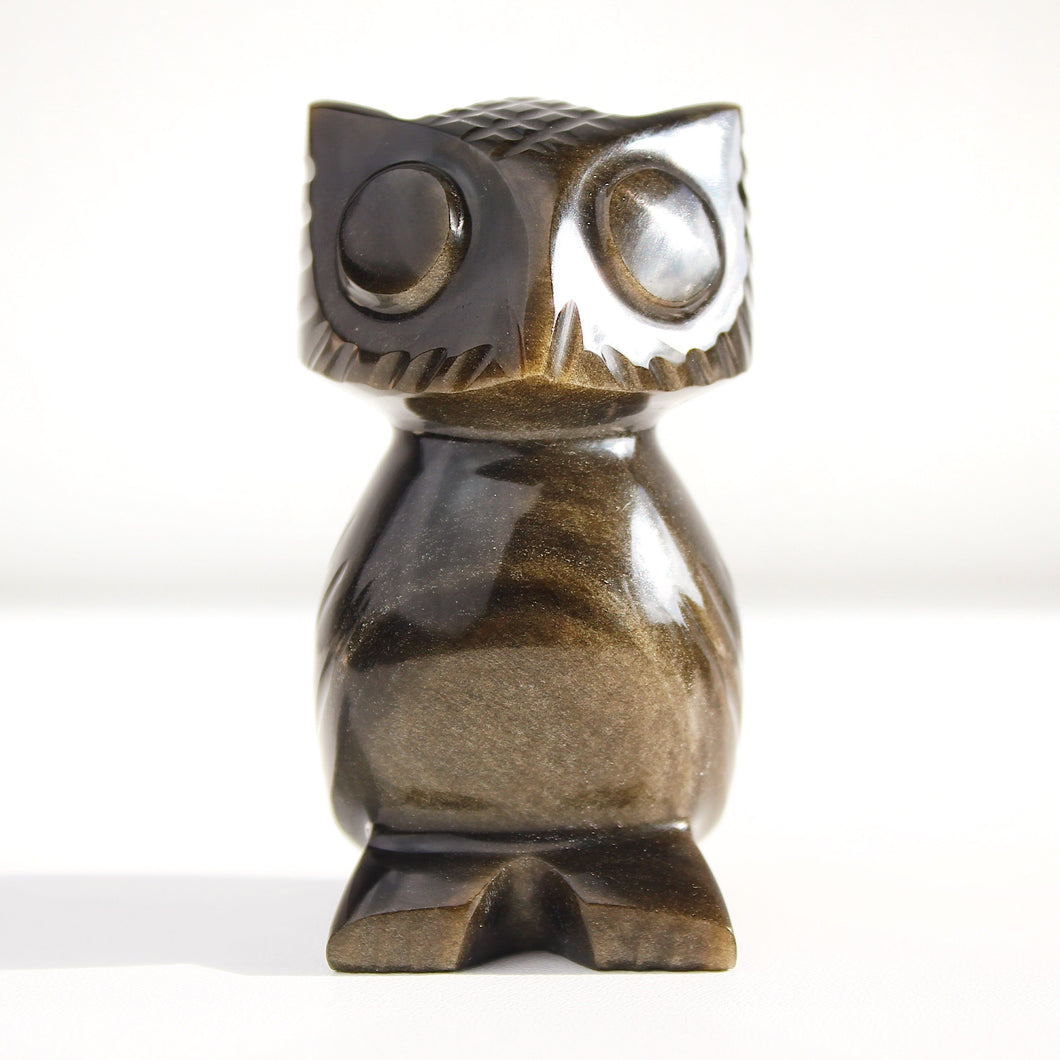 Golden Obsidian Owl