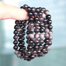Load image into Gallery viewer, Silver Sheen Obsidian Bracelet
