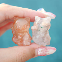 Load image into Gallery viewer, Flower Agate Fortune Cat
