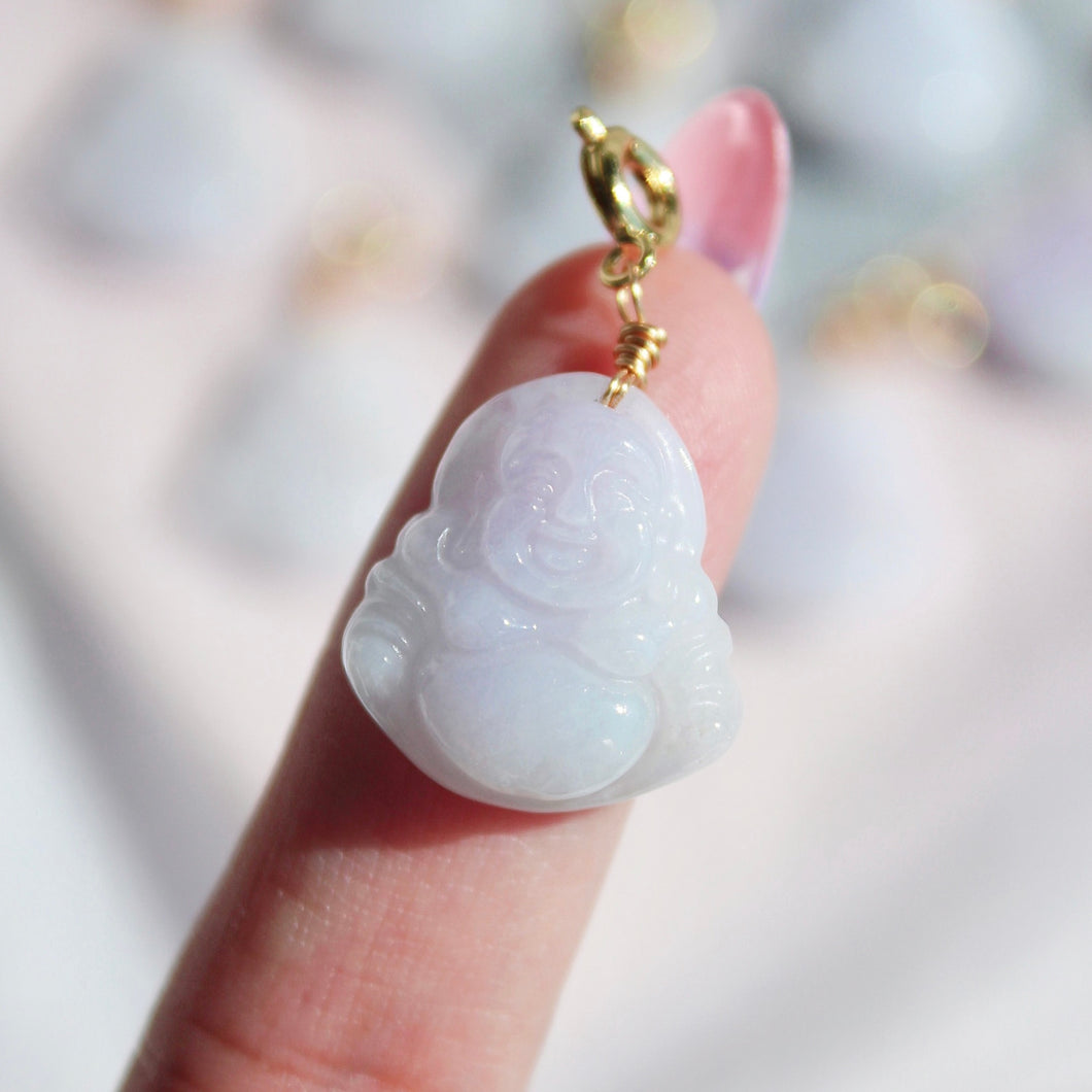 Lavender Jade Laughing Buddha Charm