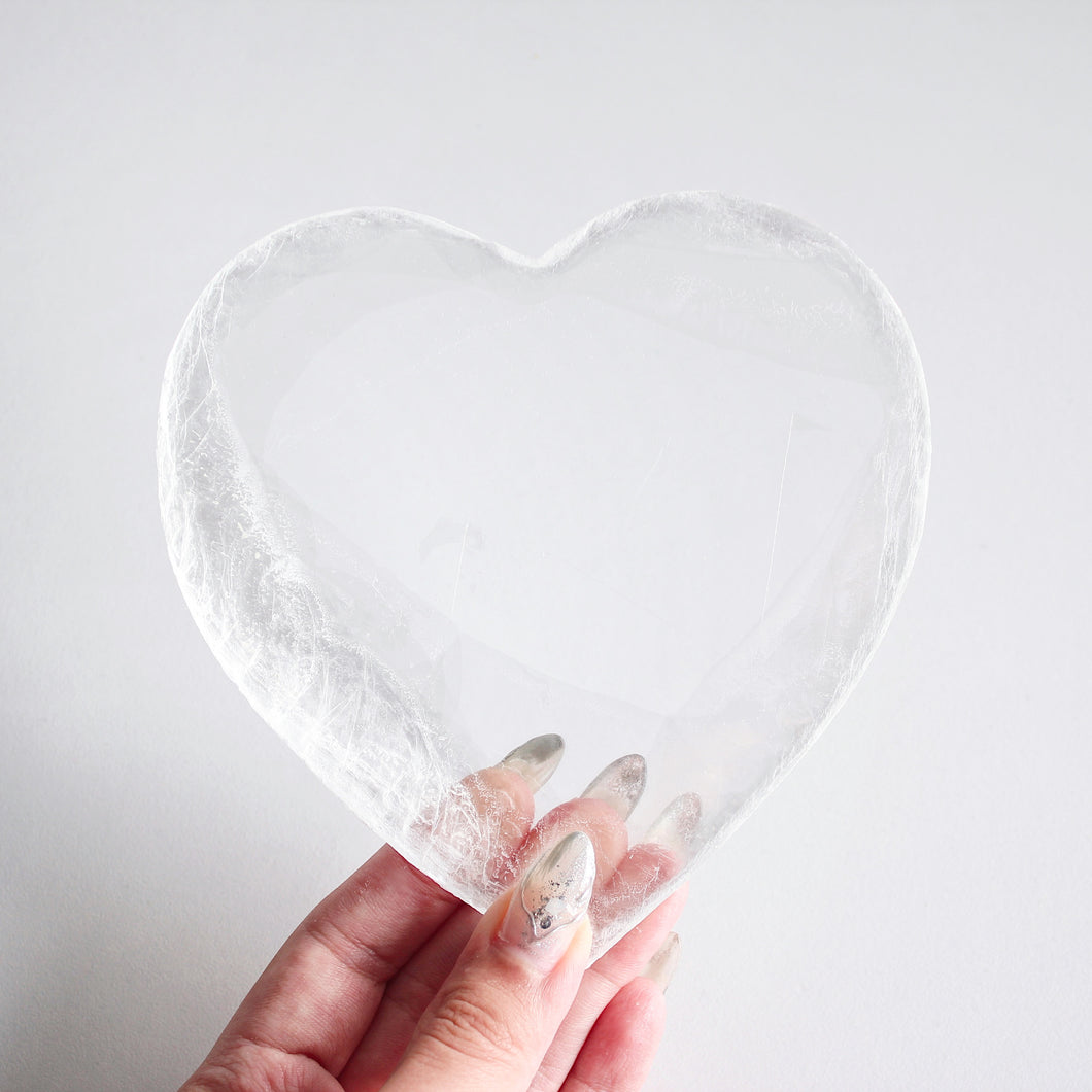 Selenite Heart Plate