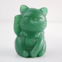 Load image into Gallery viewer, Green Aventurine Fortune Cat
