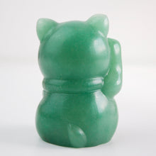 Load image into Gallery viewer, Green Aventurine Fortune Cat
