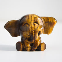 Load image into Gallery viewer, Yellow Tiger&#39;s Eye Elephant
