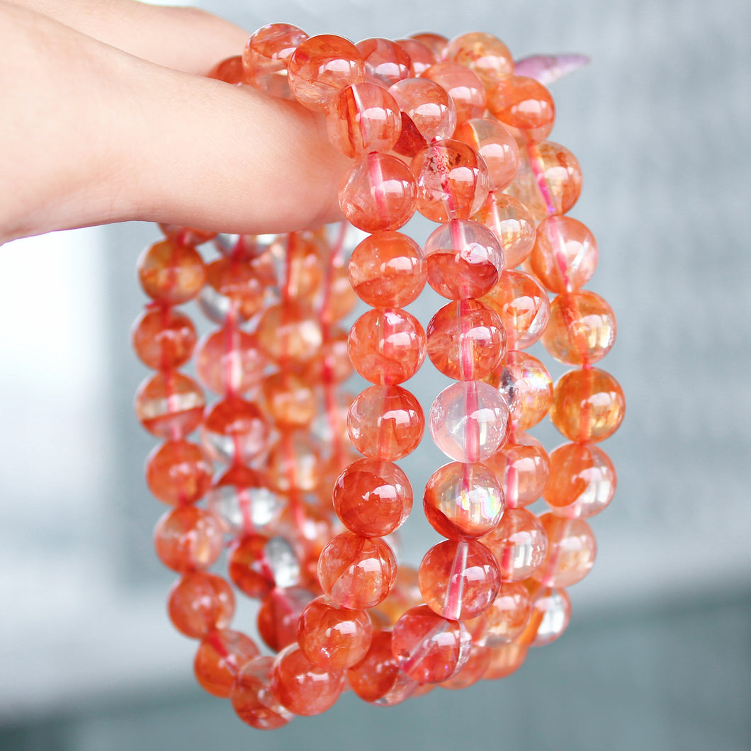 Fire/Hematoid Quartz Bracelet