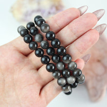 Load image into Gallery viewer, Silver Sheen Obsidian Bracelet
