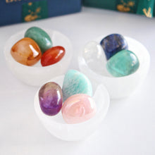 Load image into Gallery viewer, Selenite Bowl &amp; Tumbles Gift Set
